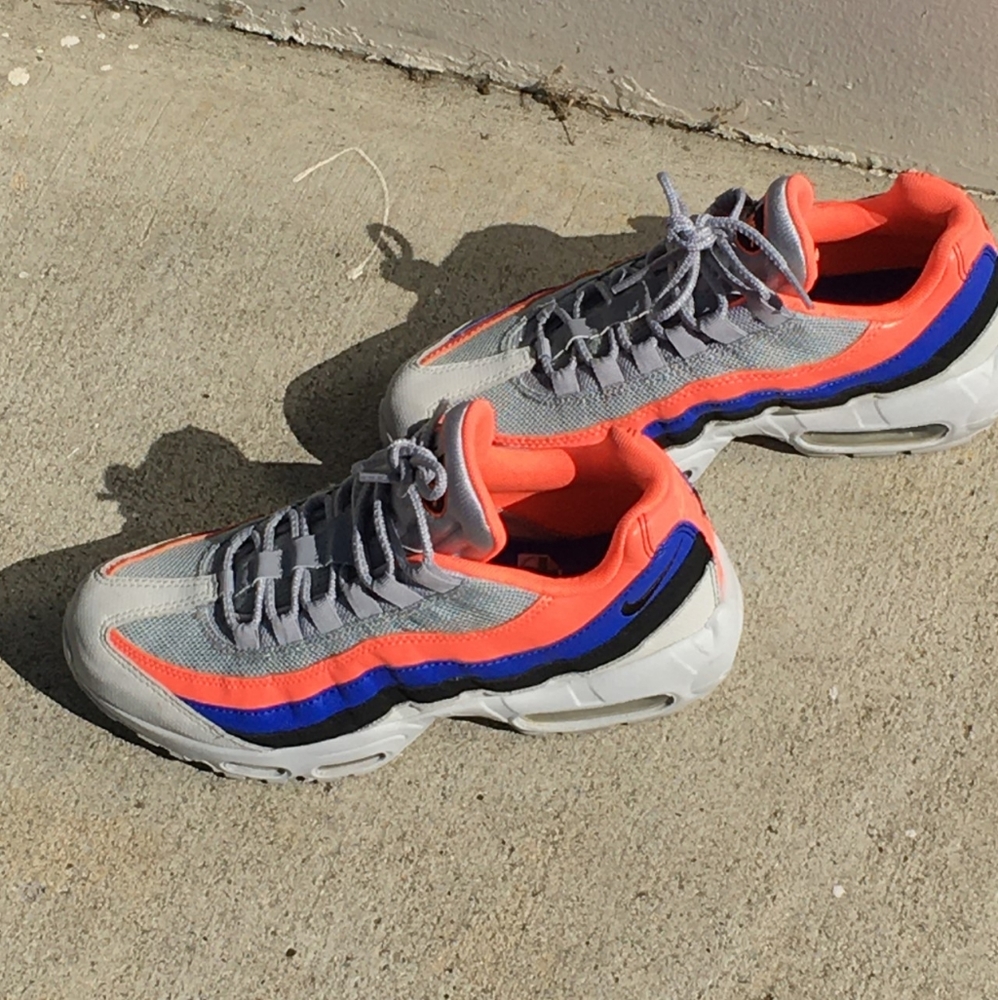 NIKE Air MAX 95 Platinum Royal Mango Size 7 Mens - Picture 16 of 16